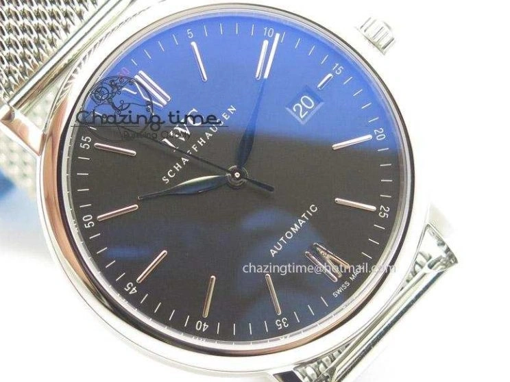 MIROTIME 1218 Portofino SCHAFFHAUSEN SS MKF 1:1 Best Edition Black Dial On Mesh Bracelet A Sporty 7342